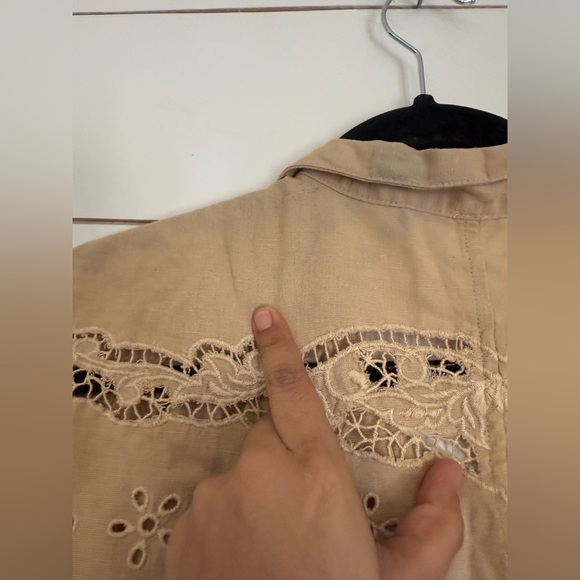 Intimately Free People Oversized Romper Embroidered The Jomo Festival Linen Sz S - Picture 13 of 14